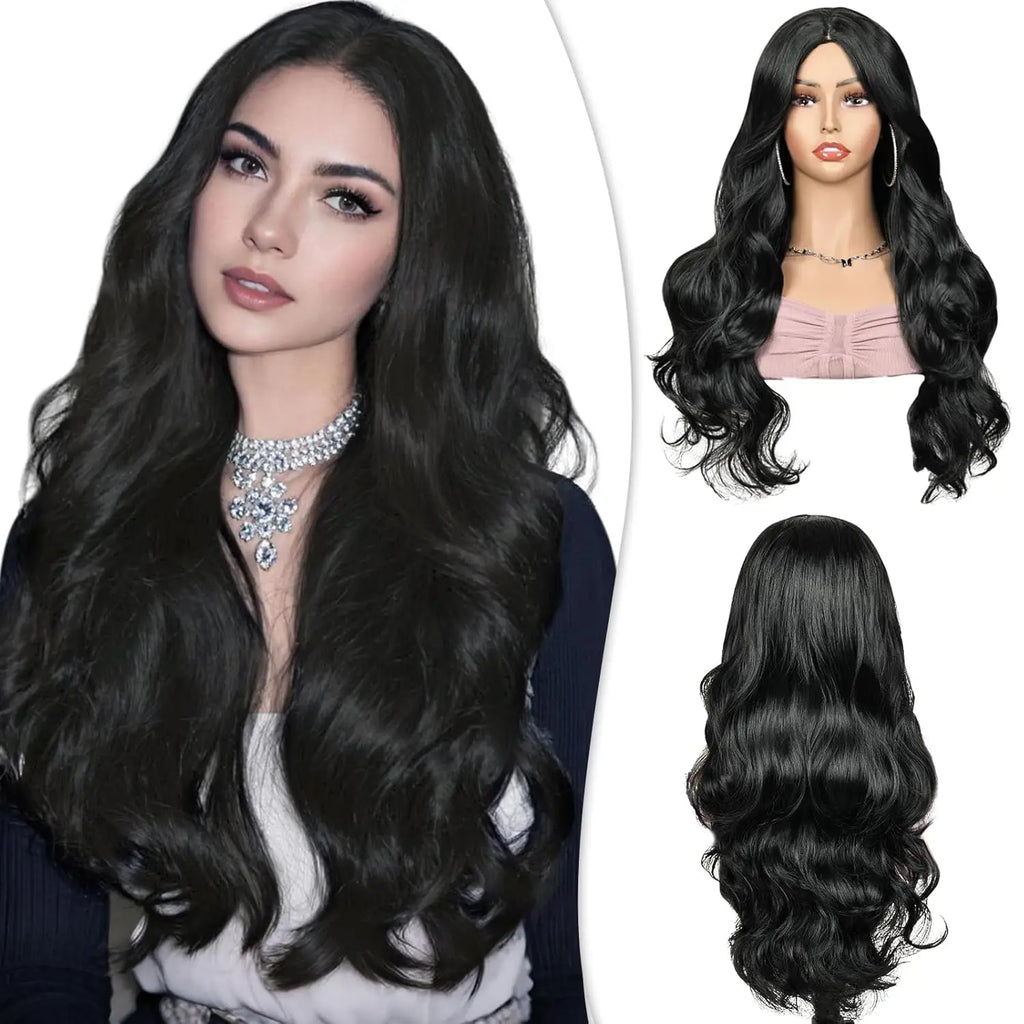 Fashion Big Wave Curly Wig 24 Inch, Heat Friendly Synthetic, Adjustable 21-23in Cap, Perfect for Outfit Matching
